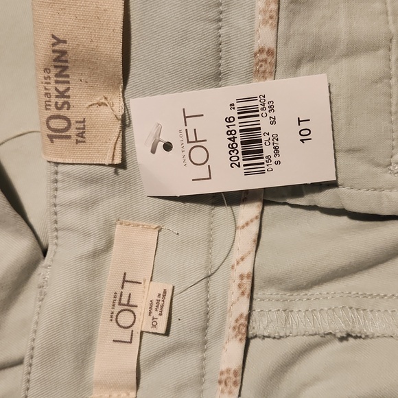 nwt LOFT ice blue Marissa Skinny pants 10 tall flat front pastel chinos nwd - Picture 2 of 6